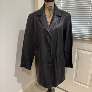 Alfani Dark Leather Coat
